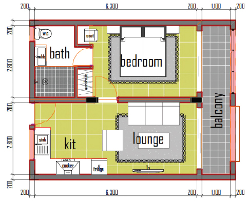 1 Bedroom Apartment (Type 1)